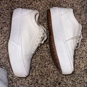 Vans Women's White Trainers women size 7 men 5.5 used